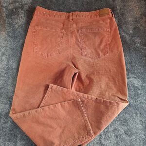 American Eagle Corduroy Mom Straight Jeans Womans 18 Rust Orange Granola Girl...